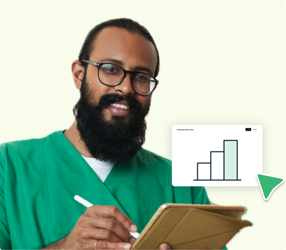 Professional tracking transactions with tablet